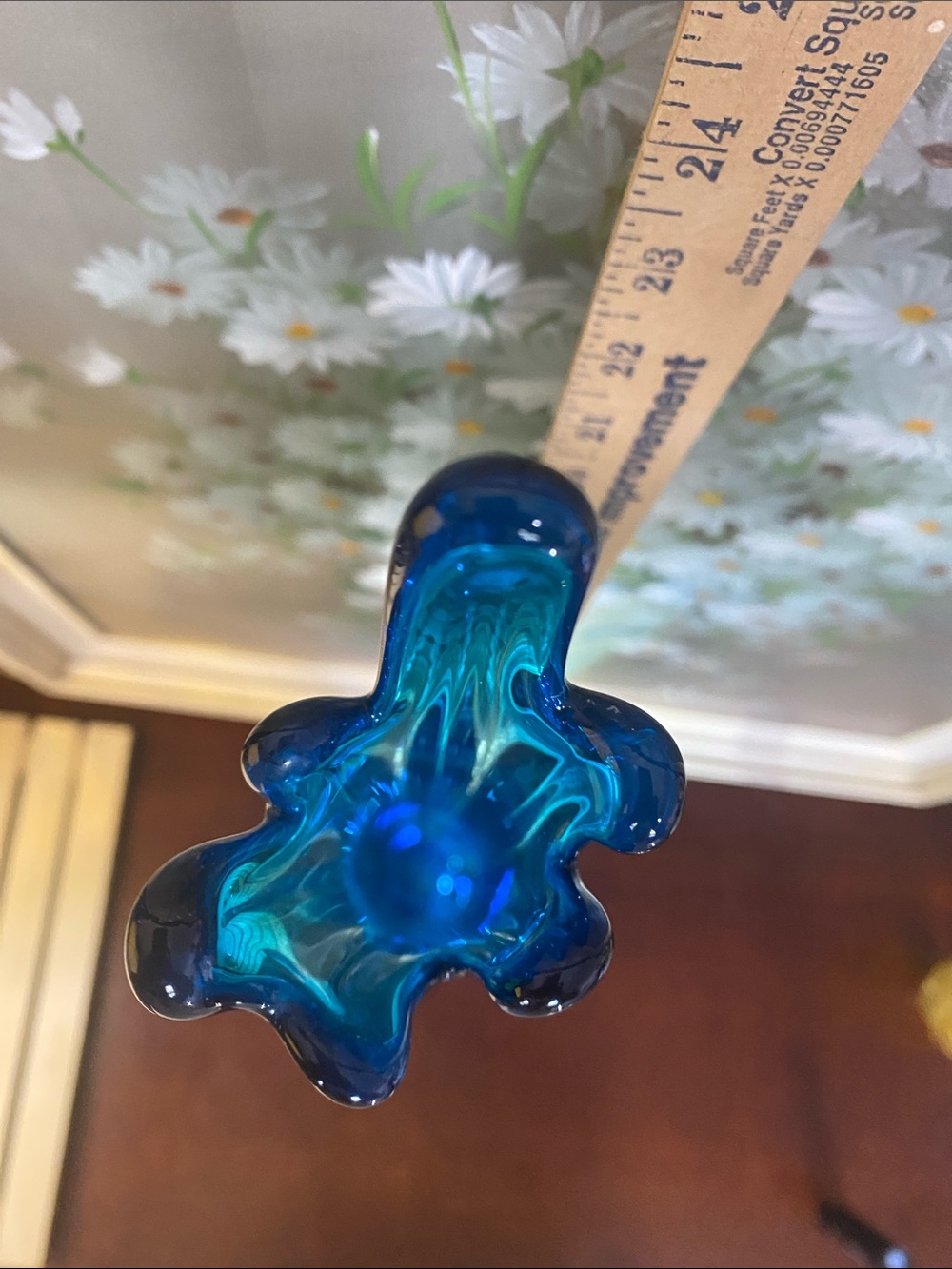 26" MCM Viking Glass Bluenique Epic Column Swung Floor Vase #7309 - Picture 6 of 14